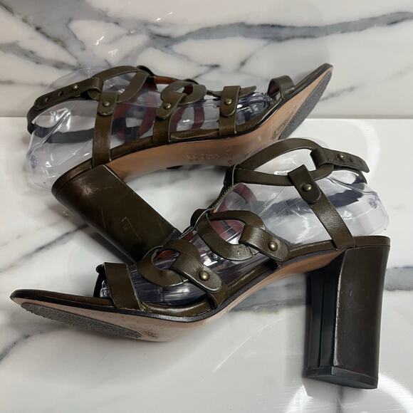 Via Spiga Women's Olive Leather Federica Gladiator Sandals Sz 10 Strappy - Picture 6 of 7